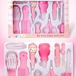 Eoex Baby Grooming Kit - 10 Pieces Baby Toddlers Manicure Grooming Kit with Nail, Hair, Ear Grooming Tools, Healthcare Accessories Kit for New Born Baby & Toddlers (Pink)-image-13