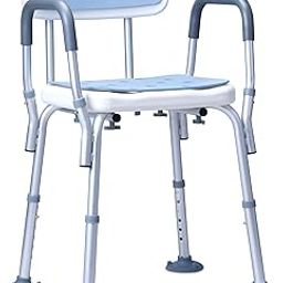 Frido Shower Chair Pro, Bathroom Chair For Senior Citizens & Adults, Anti-Slip Tips, Padded Armrests & Back Support, Adjustable Height, Waterproof Foam Mats, No-Tool Assembly, Max Weight 136 kg, White-image-32