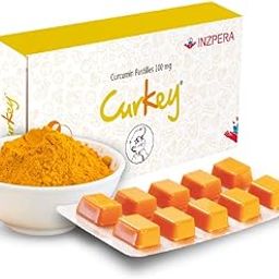 Curkey One strip of 10 pastilles Natural Curcumin Extract from Turmeric - Sugar Free, Mint Flavour-image-67