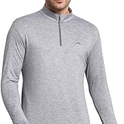 Men's Trekking Hiking Riding Quick Dry, Breathable Stretchable Full Sleeve Half Zip T-Shirt Baselayer with Extra Stretch-image-3