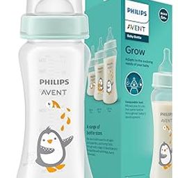 Philips Avent Grow Feeding Bottle 330ml by Toy Station | Anti-Colic | Easy Fill,Easy Clean|BPA Free | with 6M+ Flow Teat | Made in India (SCF064/01)-14