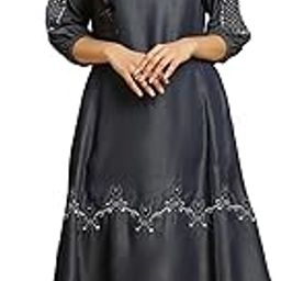 Women Fit and Flare Calf Length Tencil Denim Dress-image-52