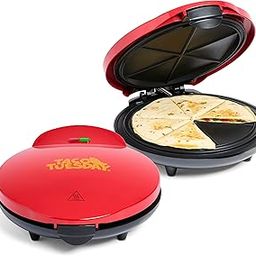 Taco Tuesday Deluxe 10-Inch 6-Wedge Electric Quesadilla Machine, Extra Filling Clip, Red-picture-19