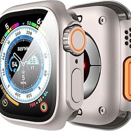 GLAMYOURS 3 in 1 Compatible with Apple Watch Series 8/7/6/5/4/Series SE 2 44mm Screen Protector Case, [Looks Like Ultra Protector Case] Front and Rear Cover Protector Case (Silver for iWatch 44mm)-image-25