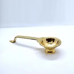Divine Souk Brass Puja Jyot with Handle | Brass Camphor Burner for Mandir, Home Pooja, Rituals & Spiritual Use | Camphor Loban Dhoop Burner (Size 3)-image-36
