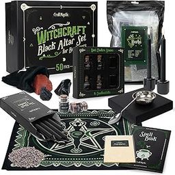 CraftMystic Witchcraft Supplies and Tools Kit - Candles Holders Spoon Bowl Chakra Stones-image-5