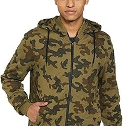 Men's Black Camouflage Regular Fit Jacket-picture-52