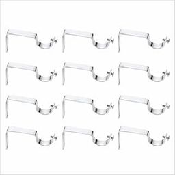 SILVER COIN Curtain Brackets Stainless Steel Curtain Accessories for Home Curtain Support Rod Brackets Clamps Holders Hooks (6 Pair)-18