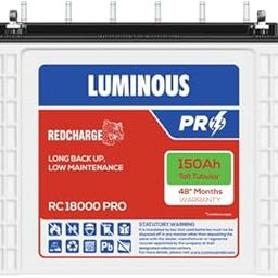 Luminous Tall Tubular Battery for Home, Office & Shops | Red Charge Durable and Reliable Inverter Battery | 48 Months Warranty (RC18000 PRO/150Ah/48 Months Warranty *)-image-27