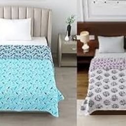 WONDERLOOK Cotton Double Bed Dohar - Reversible AC Blanket for All Seasons - Lightweight & Portable for Travelling Set of 2 pcs-image-21