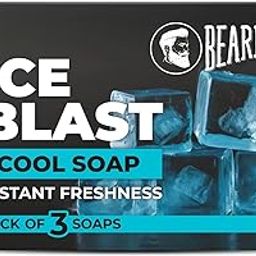 Beardo Ice Blast Soap For Men 75G X 3 | Cooling Mint effect | Instant Freshness With Every Shower| Soaps For Bath | Bathing Soaps | Reduces Skin Inflammation | Body Soaps For Bath | Mens Soap (Pack Of 3)-image-1