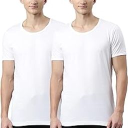 Faso Men's Vest Pack of 2, Super Combed Cotton Half Sleeved Inner T-Shirt Vest with Extended Length for Easy Tuck, Everyday Wear-picture-3