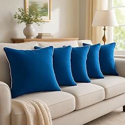 Wakefit Cushion for Sofa | Super Soft Fabric Cushion Pillow, Throw Pillow for Sofa | Premium Fresh Hollow Fibre Filling | 16x16 Inches | Dark Teal | Set of 5-image-56