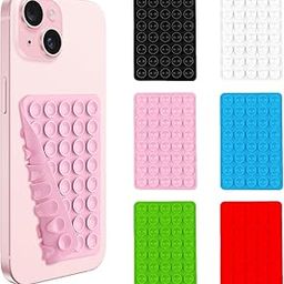 CoolShef 6Pcs Silicone Suction Phone Case – Removable Hands-Free Phone Stickers for Back Cover, Non Slip Phone Sticky Grip for Selfies, Reels & Video Recording Anywhere-25