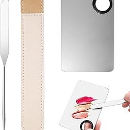 INOG Korean Spatula Makeup Palette with Foundation Spatula, Makeup Mixing Palette, Stainless Steel Picasso Makeup Spatula Cosmetic Makeup Palette Foundation Palette Mixing Tray Makeup Mixer,2 Count-19