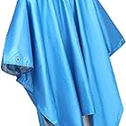 UJEAVETTE® Rain Poncho Coat Reusable Tarp Lightweight Shelter for Adult Unisex Outdoor Blue-picture-32