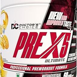 Doctor's Choice PRE-X5 Ultimate Professional Pre-Workout Formula, Mango Slush, 350 g Powder, USA FDA REGD 50 Serving-image-84