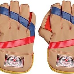 RS Retails® |RS-210 Wicket Keeping Gloves, Leather Palm for Smooth Feel, for Youth/Mens (Multicolor)-image-3