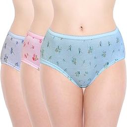 100% Cotton Pastel PRT 822 Set of 3 Panties for Women | Women's Cotton Antibacterial Brief Underwear | Soft & Breathable Fabric | Available in Plus Size-image-40