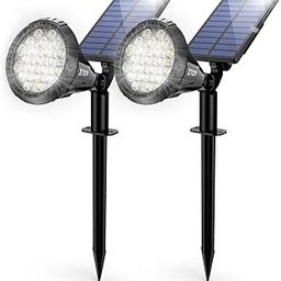 XTGTP Solar Spot Lights Outdoor,21 LEDs Solar Outdoor Lights Auto On/Off with 3 Modes,IP67 Solar Yard Spotlight Landscape Lighting Garden Wall Lights,2-in-1 Solar Powered Lights,2Pack,Cool White-image-0