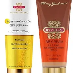 Inveda BB Base Cream and Sunscreen SPF30 Combo for Reduce Dark Spots, Fine Lines and Blemishes Made with Goodness of Avocado & Cucumber, Giving Radiant and Glowing Skin, 90ml-picture-34