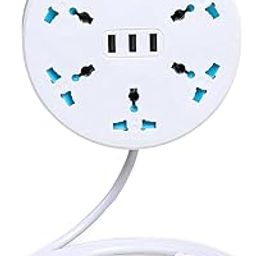 Travel Power Strip Extension Board | 3 USB & 5 Universal Sokets | 8 in 1 Extension Board | Wire Extentions | Multi Plug | White-4