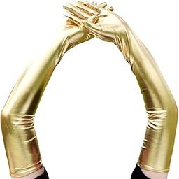 THE STYLE SUTRA Ladies 53Cm Metallic Gloves Flapper Dance Opera Cosplay Fancy Dress Gold-image-56