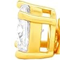 Adia Solitaire Men’s Stud Earrings | Stainless Steel | Gold-Tone Round-Cut CZ in Four-Prong Setting | Minimal Everyday Men’s Earrings | Perfect for Casual & Formal Styling-image-68