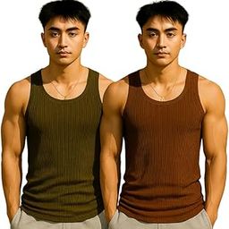 Rockwell Men’s Premium Cotton Vest –– Pack of 2 | Sleeveless Gym Undershirt | Breathable, Stretchable & Skin-Friendly Innerwear for Everyday Comfort | 001-image-81
