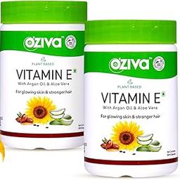 OZiva Plant Based Natural Vitamin E Capsules for Face & Hair with Sunflower oil,Aloe vera oil & Argan oil, Vegan &Natural Vitamin E for Glowing Skin & Stronger Hair(Vitamin E, Pack of 2, 60 Capsules)-image-48