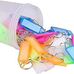 Pack of 50 Assorted Tag Label Multipurpose Writeable Name Key Tags Keychains-15
