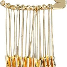 Accessher Gold Plated Shiny Stainless Steel Material Safety Pins/Metallic Saree Pins/Hijab Pins with Secured Closure for Women and Girls Pack of 12 pcs.-2