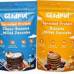 Gladful Chocolate and Banana Millet Pancake, No Maida, No Refined Sugar, Gluten Free, High Protein, No Palm Oil, Low GI Millet Grain 300 Grams (Pack of 2)-22