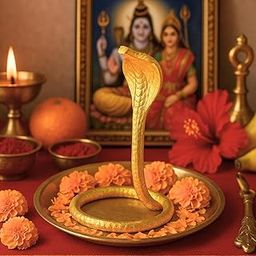 Benares Souvenirs Brass Shivling with Sheshnag | Snake Vasuki Arpan Design | Lord Shiva Lingam for Puja, Mahashivratri, Sawan, and Home Temple Decor (Size- Height - 8cm, Diameter - 4cm, Length - 5cm)-image-34