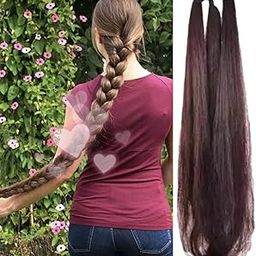 Heavy moti choti Brown Fake Long choti Extensions Hair for Women & Girls | Savaram Gangawan Cataram Sadaraa Paranda Choti | Nakli Hair Wig for girls long hair wig for women, hair extensions for women | Extra Hair Braid Attachment for Ladies Model No : BLK001-image-35