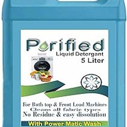 purified Liquid Detergent 5 Liter, Detergent Suitable for Top-Load and Front Load Machine and Hand Wash | Concentrated Laundry Liquid Lavender Liquid Detergent (5000 ml) (blue)-11