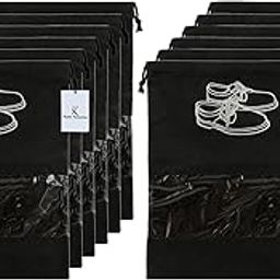12 Piece Non Woven Travel Shoe Cover, String Bag Organizer, Black HEART5212-image-8