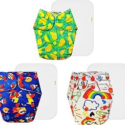 Dumbledo Premium Cloth Diaper with Cotton Insert (Pack of 3) | Hypoallergenic | Reusable & Washable | Adjustable Snaps | Ideal for Toddlers | 3 Months – 3 Years | Unisex Baby-71
