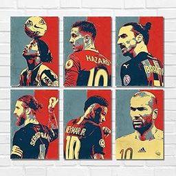 Good Hope Combo Set OF Football Pop, Jersey Artwork For wall decoration home Bedroom living Room Paintings Hostel Boys Ideal Gift for Soccer Fans (Football Legends Artwork, 9 x 12 Inch Unframed)-picture-22