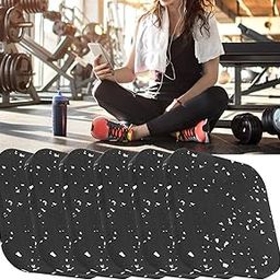 3NH® Rubber Ground Mat, Wear‑Resistant Treadmill Mat Sound Insulation for Exercise for Sportsman(Black and White)-image-90