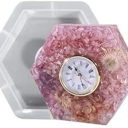 Eoast� Resin Clock Molds, Table Clock Mold for Resin, Mantel Silicone Molds Kit for Epoxy Resin Casting, DIY Home Decor Christmas Gift with 1 Clock Faces (. Hexagon Shape Table Clock Mould)-picture-16