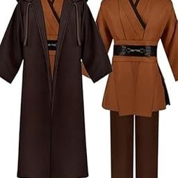 Adult Jedi Costume Robe Men Cosplay Outfit Hooded Cloak Obi Wan Kenobi Tunic Cape Halloween Suits-image-70