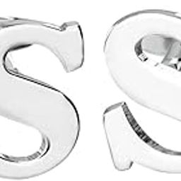 Ubervia Brass Men Cuff Link Initial Personalized Capital Alphabet Letter Cufflinks S-image-22