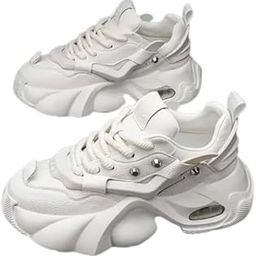Men's Sneakers – Smooth Synthetic Exterior with Comfort-Fit Airmix Base (White)-image-24