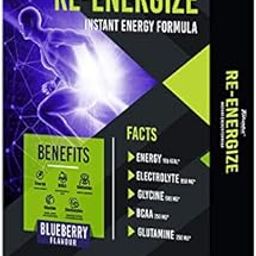 Tatanka Nutrition Re- Energize | Isotonic Instant Energy Formula | BCAA,GLUTAMINE GLYCINE | 1kg (Blue Berry) Pack of - 3-21