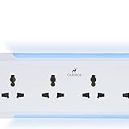 CARIBOU CBU-01 10A Extension Board with 2 USB of 12W | 4 International Socket Outlet | with Night Lamp | with Overload Protector Resettable Switch | 2500W Heavy Duty 2M ISI Marked Cable-20