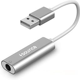 Sounce USB to 3.5mm Female Adapter, USB Headphone Audio Jack External Stereo Sound Cable Cord Splitter for MacBook, Laptop, Linux, PS4, Headset - Grey-6
