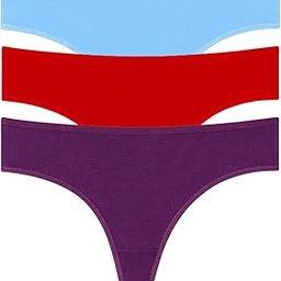 Women Cotton Thong Panties for Everyday Wearing Solution of Panty Lines Under Fitted Outfits Like Jeans,Jaggings,Yoga Pants Combo Pack of 3-image-91
