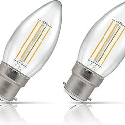 OLIPS Vintage Edison LED Filament Decorative Candel Bulb (4 Watt) B22 Screw Holder Base, Clear Glass, Natural White (PACK OF 2)-image-23