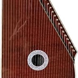 Musical Works Indian Swarmandal Surmandal Natural Color 30 Strings With Paddy Bags-0